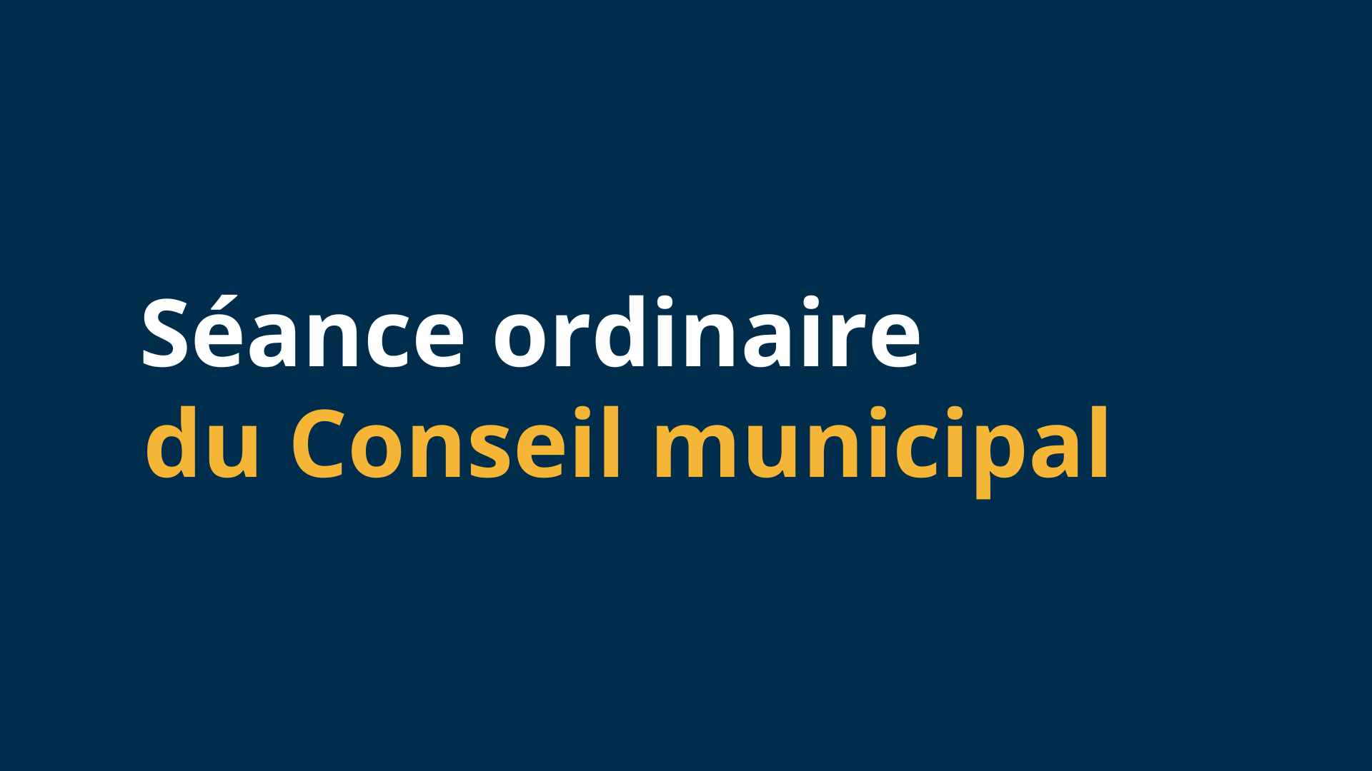 séance ordinaire du conseil municipal